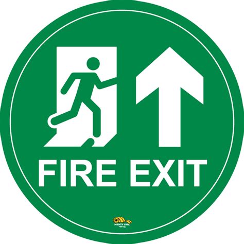 Fire Exit Green, 12" Floor Sign