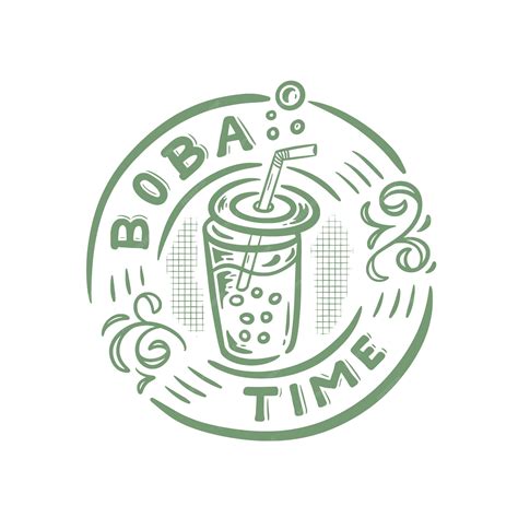 Premium Vector | Boba time drinking illustration logo