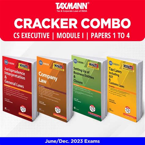 Buy Taxmanns Cracker Combo For Cs Executive Junedecember 2023 Exams