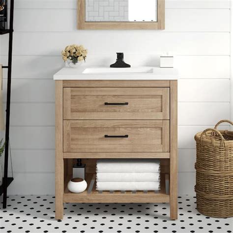 Open Shelves Bathroom Vanities With Tops The Home Depot