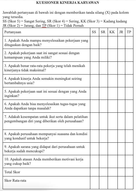 Detail Contoh Kuesioner Terbuka Koleksi Nomer 15