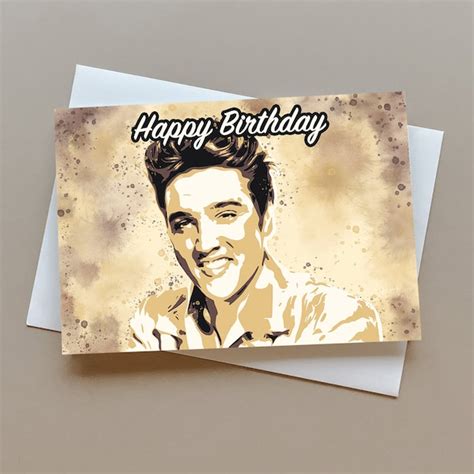 Elvis Presley Birthday Card Etsy