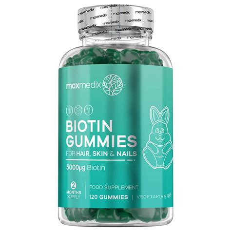 Biotin Gummies 5000 mcg 120 stk Vitaminer til hår hud og negle