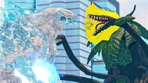 Frostbite Godzilla Vs Rose Form Biollante Roblox Kaiju Universe YouTube