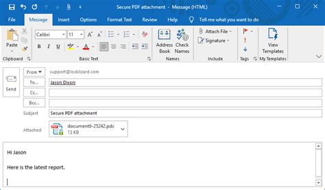 send  files attachments securely  email control