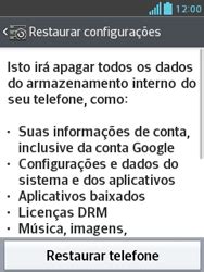 Como restaurar as configurações originais do seu aparelho LG Optimus