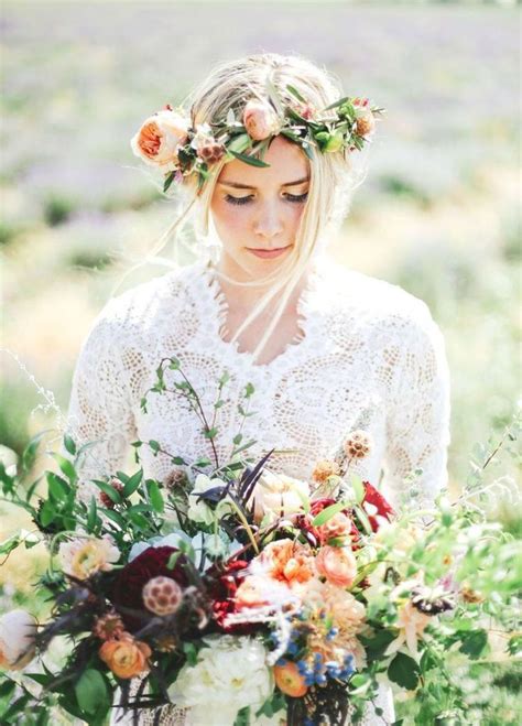 25 Glamorous Flower Crowns For All Brides Modest Wedding Dresses With Sleeves Bride Bridal