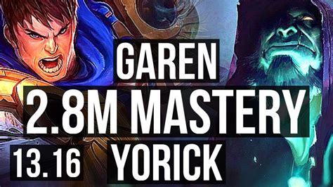 GAREN Vs YORICK MID 2 8M Mastery 8 1 2 500 Games KR Master