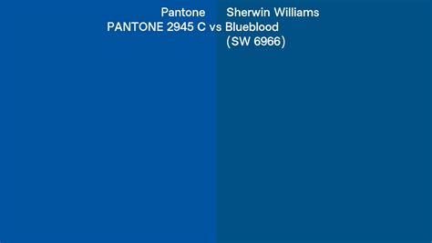 Pantone 2945 C Vs Sherwin Williams Blueblood Sw 6966 Side By Side