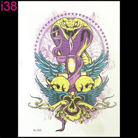 3d Tattoo Temporary Tattoo Stickers Flash Tattoos Sex Skeleton Cobra Wings Body Art Beauty