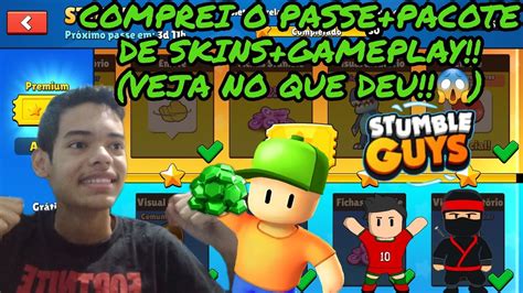 Comprei Meu Primeiro Passe No Stumble Guys Pacote De Skins Gameplay