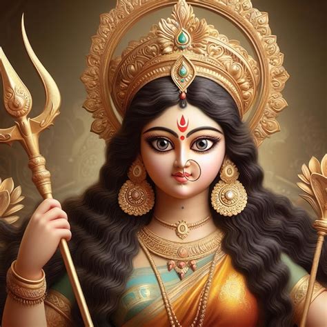 Premium AI Image | Goddess Durga Jai Mata Di