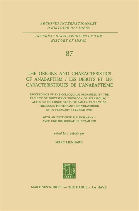 Amazon.com: The Origins and Characteristics of Anabaptism / Les Debuts ...