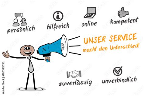 Unser Service Macht Den Unterschied Stock Illustration Adobe Stock