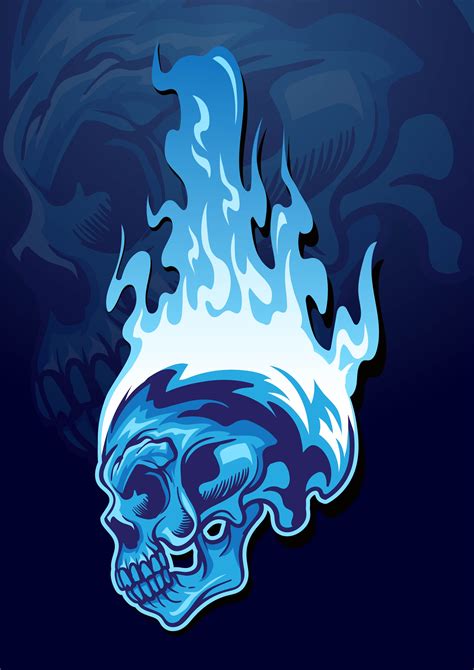 Flaming Skull Illustration 225177 Vector Art at Vecteezy