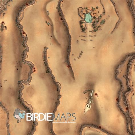 [free] Huge Desert Map With Oasis [100x100] R Battlemaps