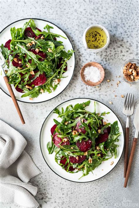 Rote Bete Rucola Salat mit Walnüssen Kleines Kulinarium