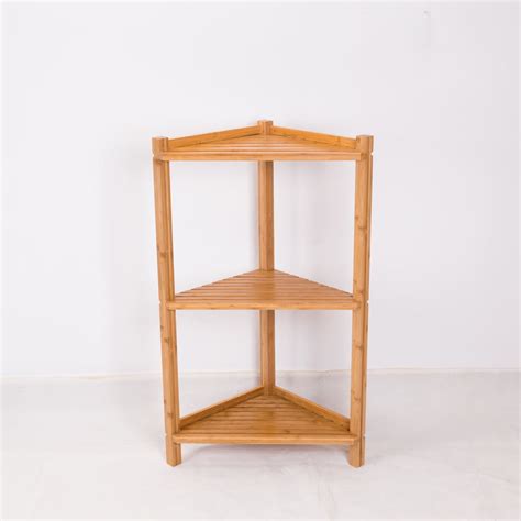 NewRidge Home Natural Bamboo 3 Tier Corner Shelf Walmart