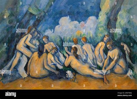 Baigneurs Les Grandes Baigneuses Paul Cezanne Banque De