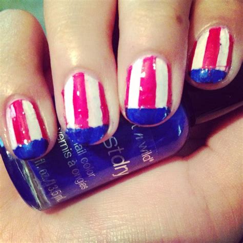 Flags Nail Art July Day 1 Flag Nails Fingernails Flags Swirl Nail