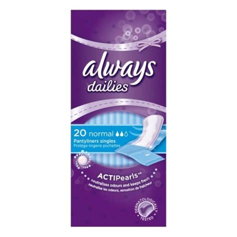 Always Dailies Normal Individually Wrapped Pantyliners 20s Sanitary