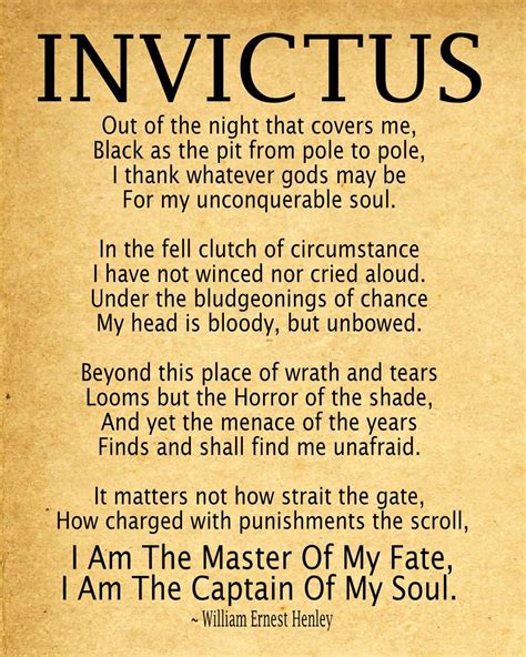 Wallbuddy Invictus Poem Invictus Print Art Print By William Ernest