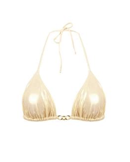 Nude Removable Pads Triangle Bikini Top With Golden Chain S Vivienvance