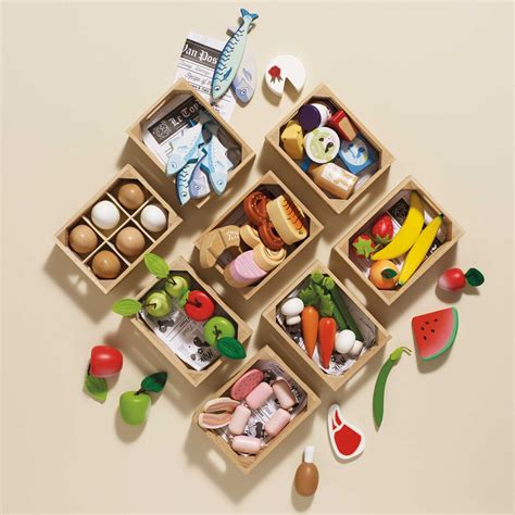 Market Crate Play Food Set Wooden Play Food Toys Le Toy Van