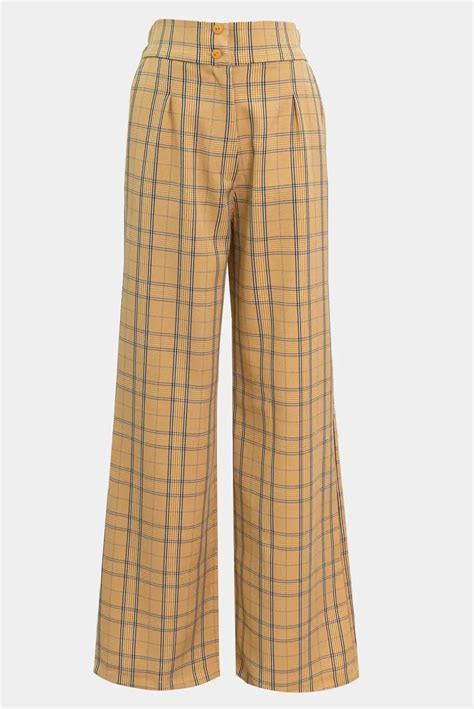 Cal A Wide Leg Xadrez Cider Amarelo