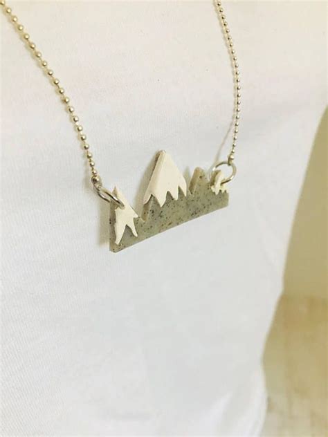 Mountain Necklace Mountain Mama Necklace Hiking Necklace Clay Jewelry