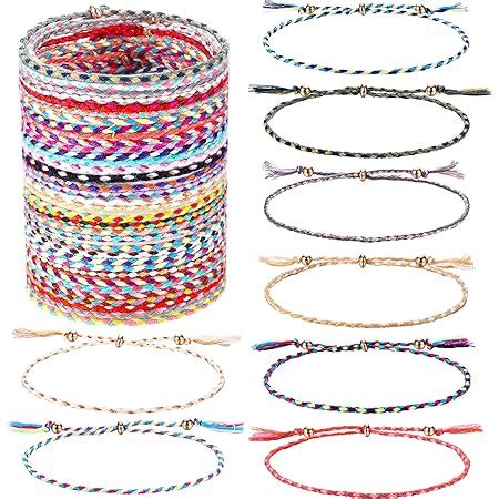 Adramata 35 Pcs Amitié Bracelets pour Femme Homme Réglables Tissés