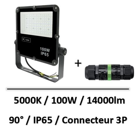 Ledme Projecteur W Noir K Lm Lm Connecteur P