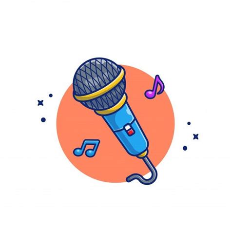 Microphone With Music Notes Vector Illustration