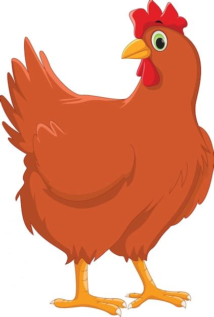 Premium Vector Cute Hen Cartoon