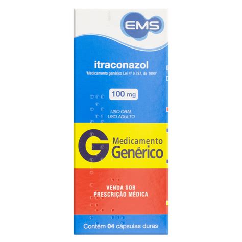 Itraconazol Genérico 100mg Ems 4 Cápsulas