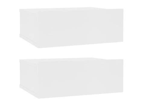 Tables de chevet flottantes 2 pcs Blanc 40x30x15 cm Aggloméré