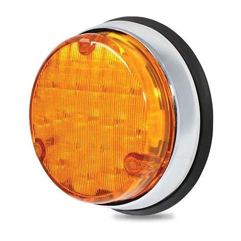 Hella 110mm Round LED Rear Direction Indicator Lamp Chrome Base