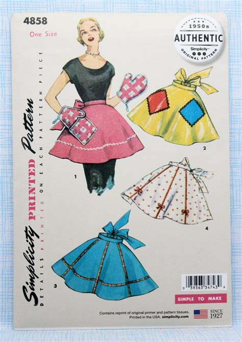 Simplicity Sewing Pattern 4858 Misses Retro Aprons Uncutff One