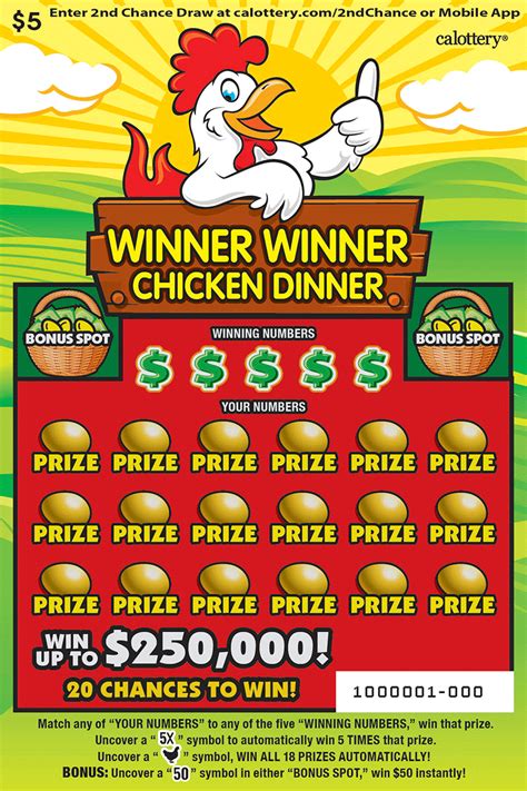 1632 Winner Winner Chicken Dinner California Lottery By Scratchsmarter