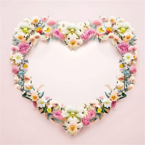 Premium AI Image A Heart Shaped Frame With Flowers In The Middle