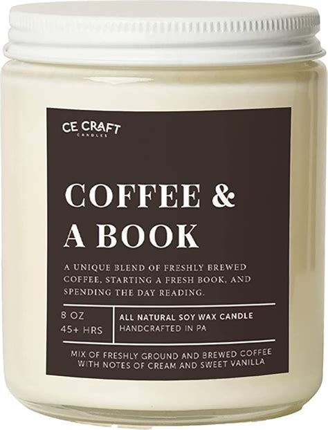 Ce Craft Coffee A Book Scented Candle Gift For Her Library Book