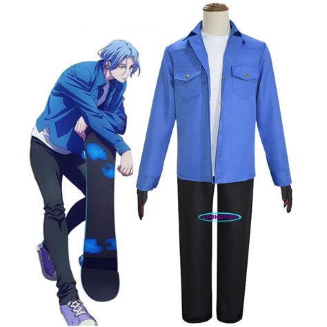 Anime Sk8 The Infinity Langa Hasegawa Cosplay Costume Sk Eight Blue