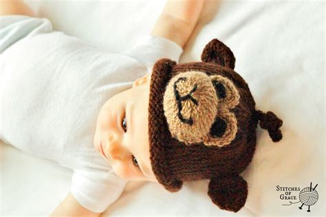 Brown Monkey Hat For New Babies Newborn Crib Hats Expecting Etsy