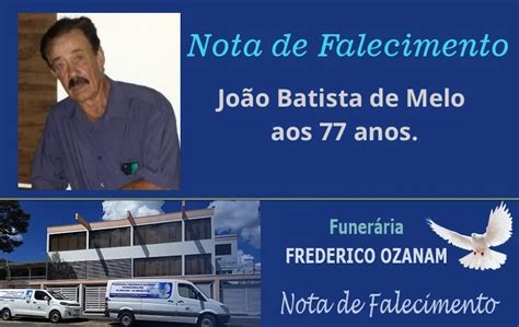 Nota de falecimento João Batista de Melo aos 77 anos