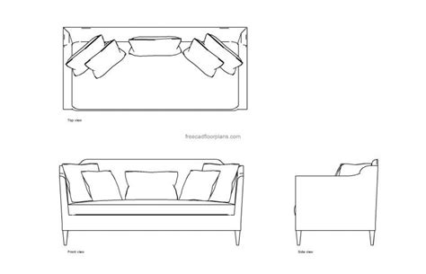 skirted sofa  cad drawings