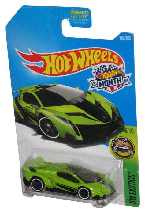 Hot Wheels HW Exotics 6 10 2018 Green Lamborghini Veneno Car 165 365