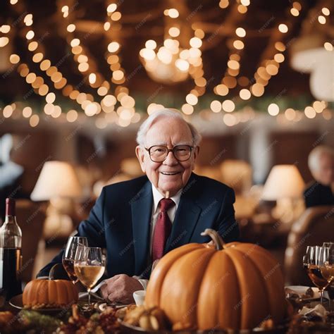 Premium AI Image | Warren Buffett Celebrating With Thanks Giving Day