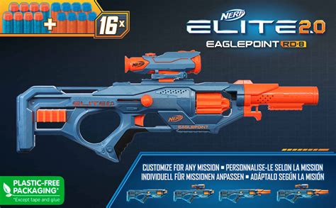 Hasbro Nerf Elite 2 0 Eaglepoint RD 8 Blaster 8 Dart Drum Detachable