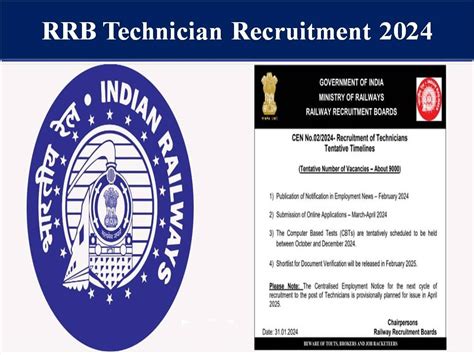 RRB Technician Recruitment 2024 Short Notice Out 9000 Job Vacancies