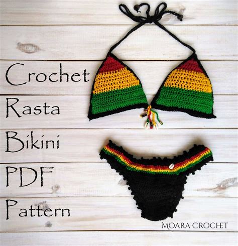 Crochet Rasta Bikini Crochet Bikini Pdf With Hidden Elastic Etsy